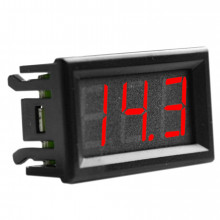Вольтметр Street Audio прямоугольный красный
